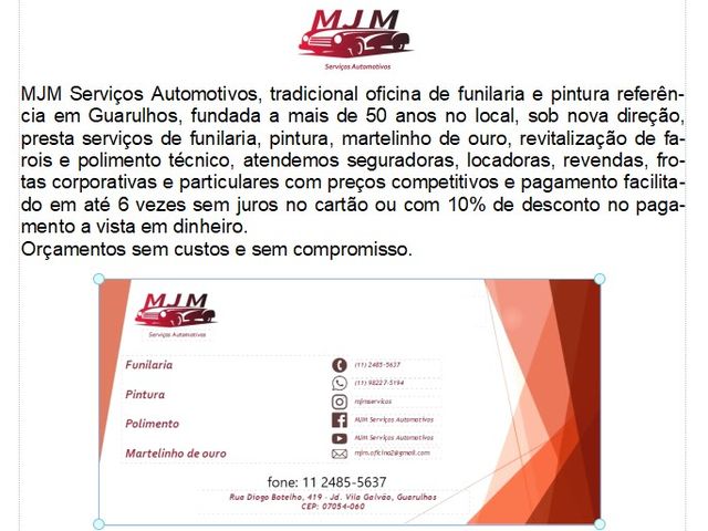 Mjm Servicos Automotivos Ltda - Me